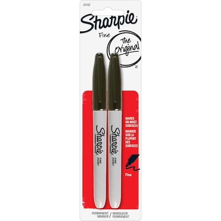 Dymo Sharpie Fine Blk 2 Card 30162PP
